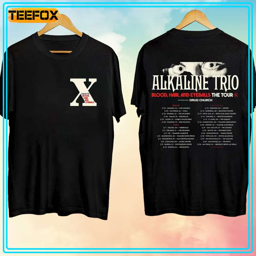 Alkaline Trio Blood Hair and Eyeballs 2024 Concert T-Shirt