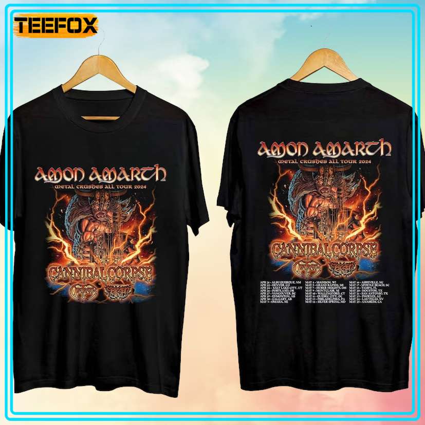 Amon Amarth Band, Metal Crushes All Tour 2024 T-Shirt