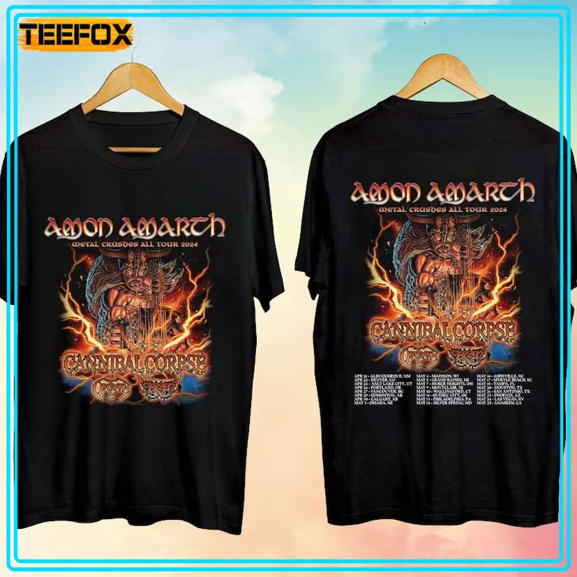 Amon Amarth Metal Crushes All Tour 2024 Concert T-Shirt