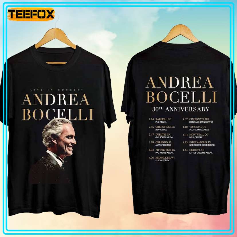 Andrea Bocelli 30th Anniversary Tour 2024 T-Shirt