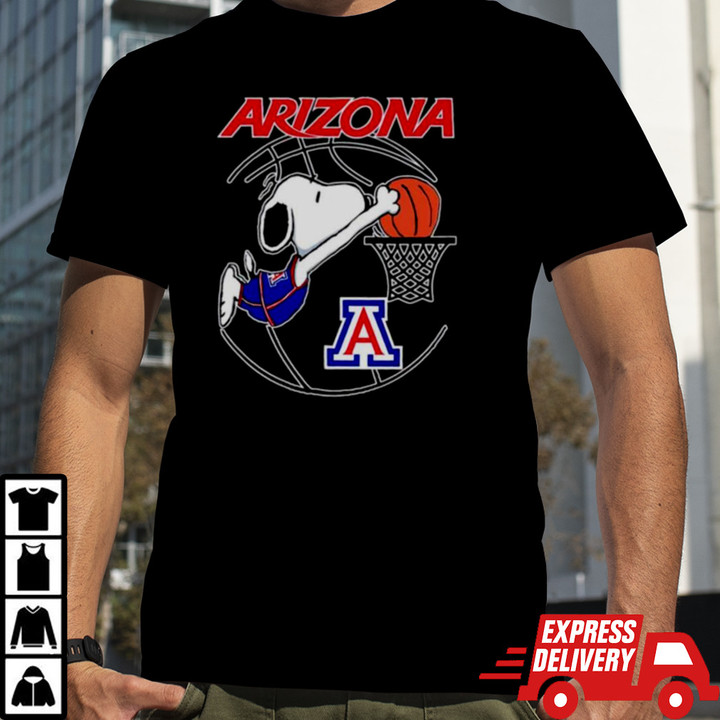 Arizona Wildcats basketball Snoopy dunk logo shirt