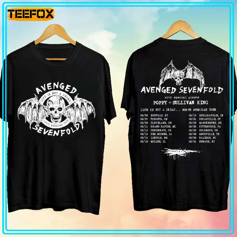 Avenged Sevenfold Life Is But A Dream Tour 2024 Concert T-Shirt