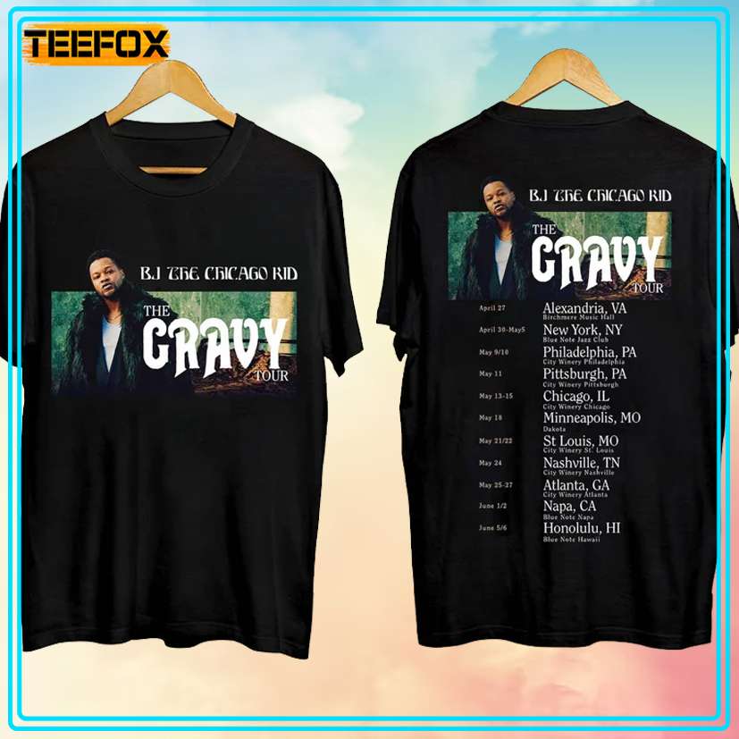 BJ The Chicago Kid The Gravy Tour 2024 Concert T-Shirt