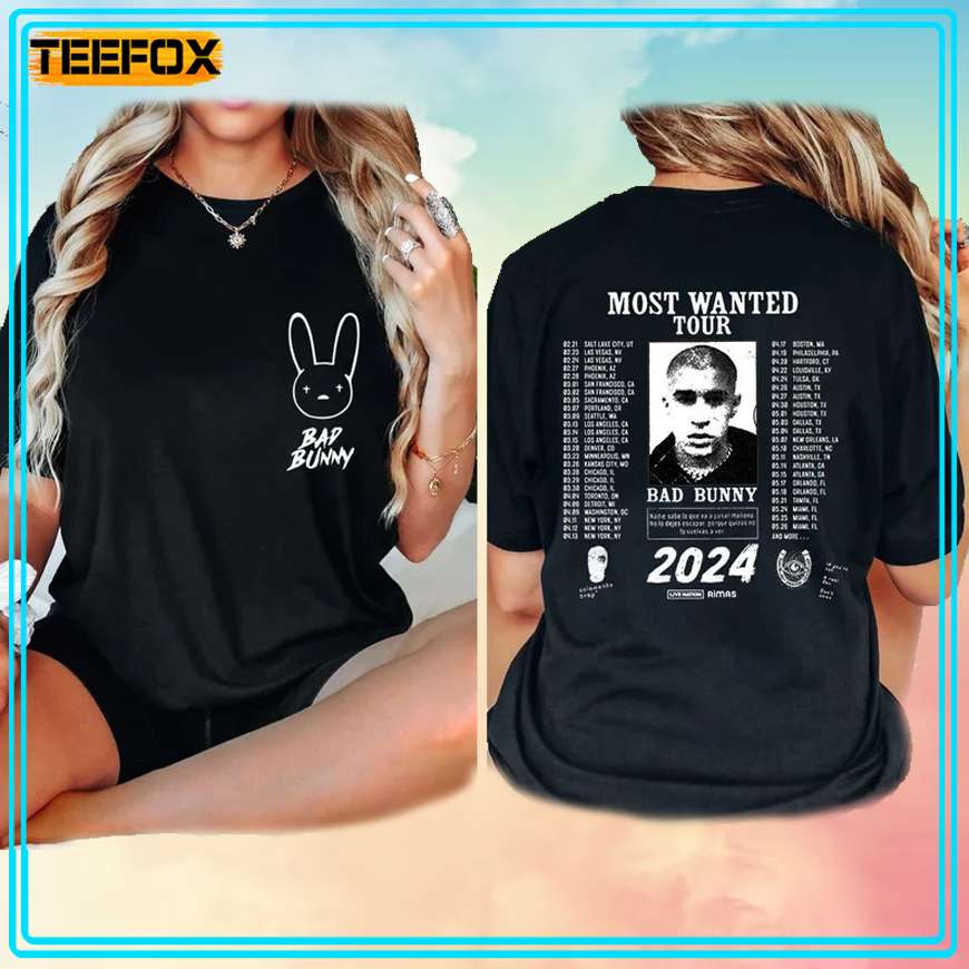 Bad Bunny Most Wanted Tour 2024 T-Shirt 2577