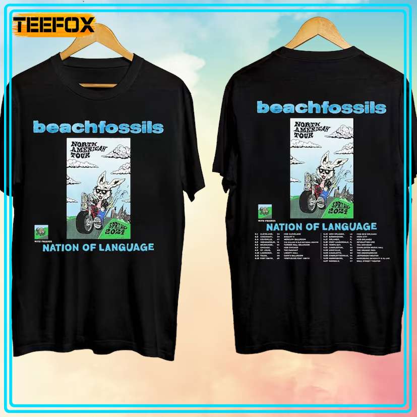 Beach Fossils Nation of Language Tour 2024 T-Shirt