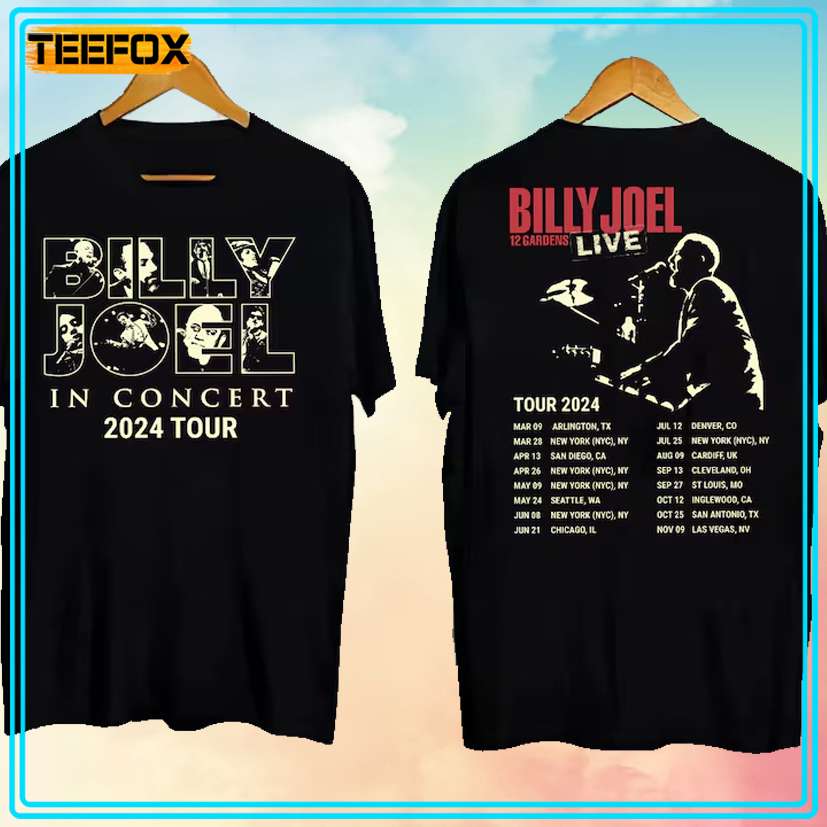 Billy Joel 12 Gardens Live Tour 2024 T-Shirt