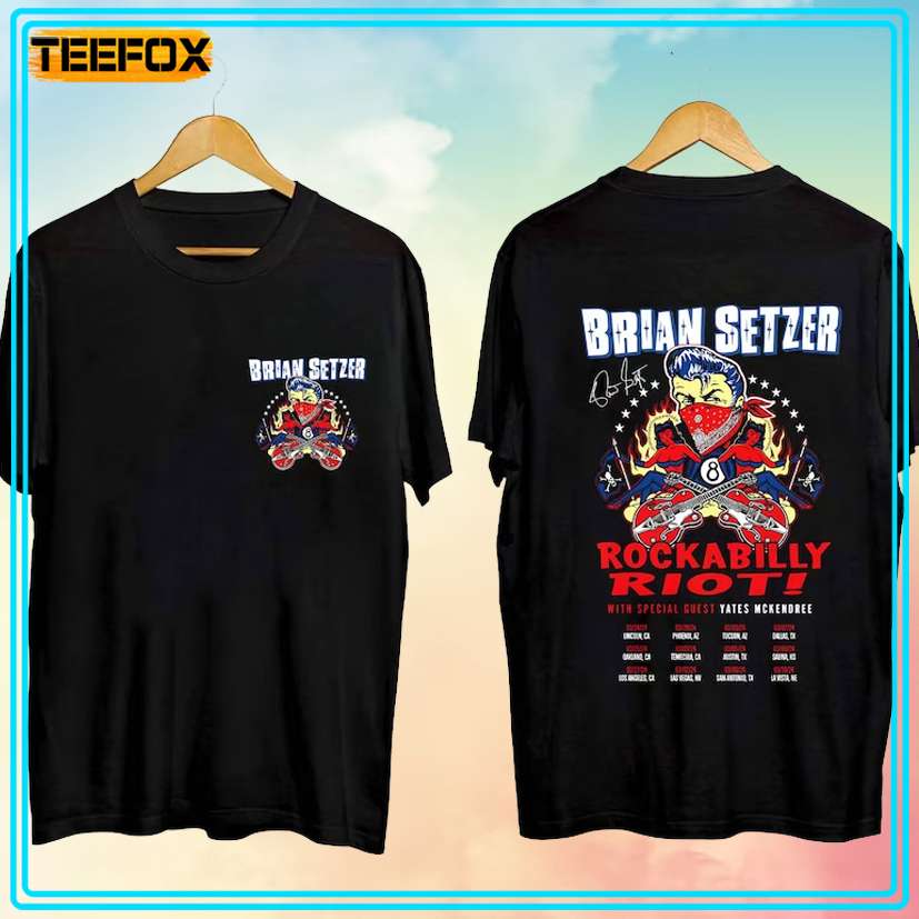 Brian Setzer Rockabilly Riot Tour 2024 Concert T-Shirt