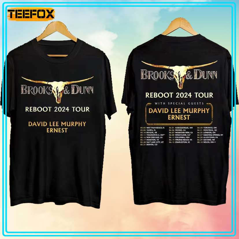 Brooks & Dunn Reboot 2024 Tour With David Lee Murphy Ernest T-Shirt