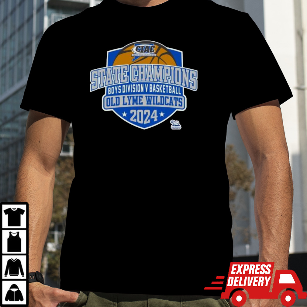 CIAC State Champions Boys Division V Basketball Old Lyme Wildcats 2024 shirt