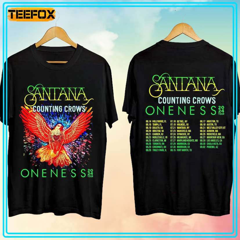 Carlos Santana and Counting Crows The Oneness Tour 2024 T-Shirt