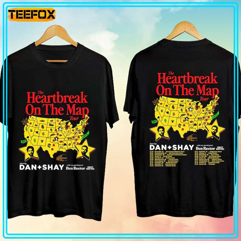 Dan + Shay Heartbreak on the Map Tour 2024 Band T-Shirt