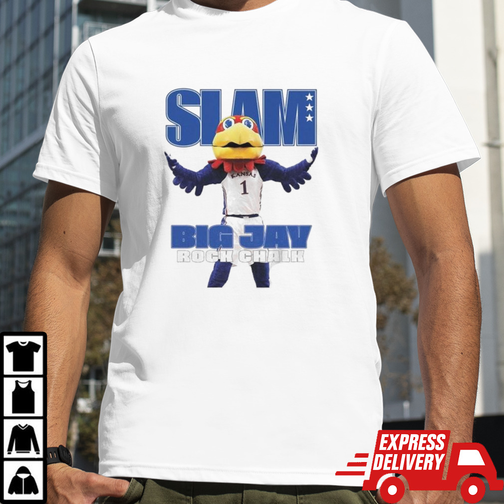 Kansas Jayhawks Mascot Slam Big Jay Rock Chalk Shirt