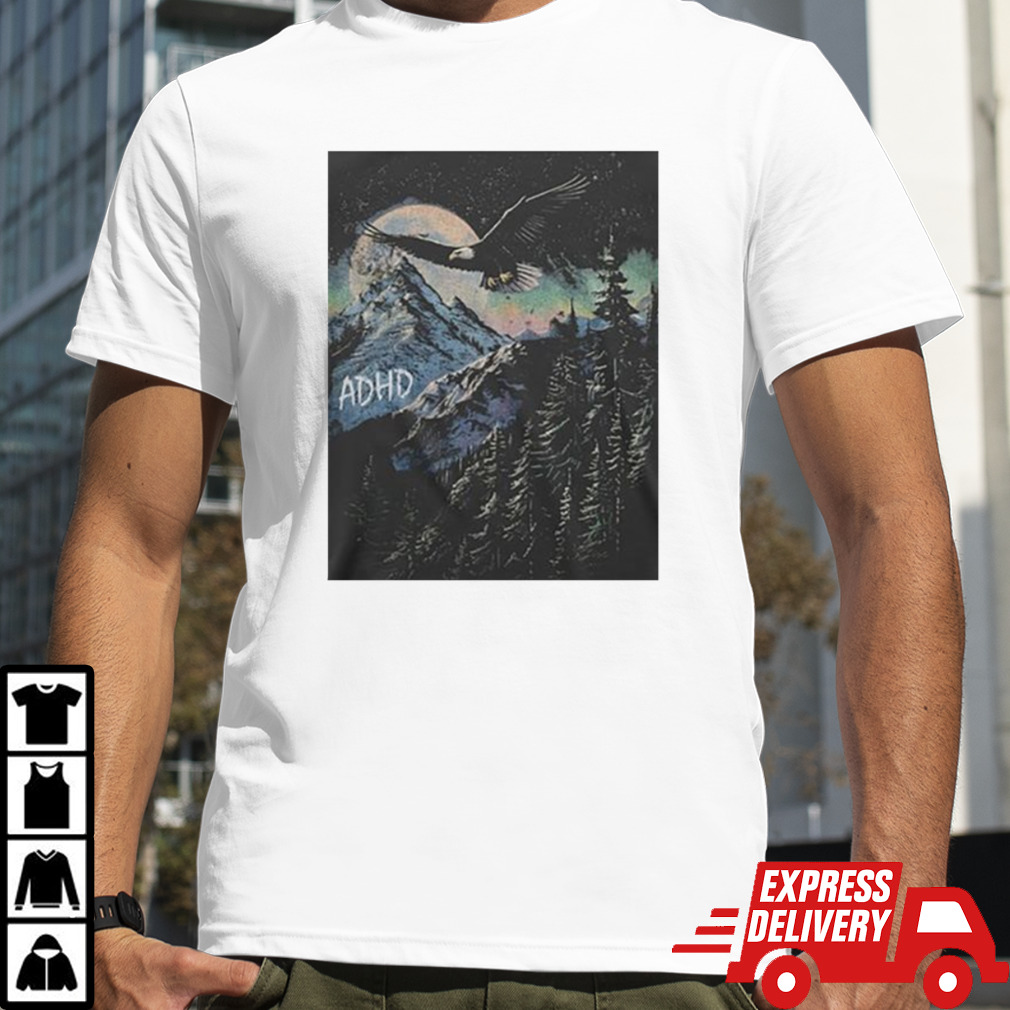 Wavey Goods Adhd Eagle Soaring Through The Glowing Night Sky shirt