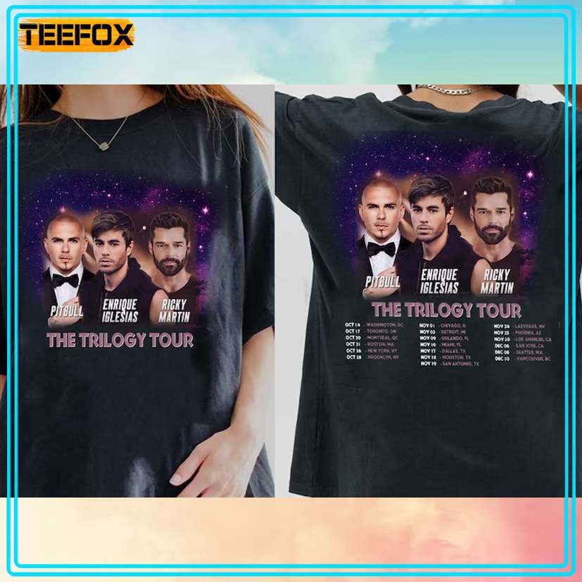 Enrique Iglesias, Pitbull, Ricky Martin The Trilogy Tour Concert Unisex T-Shirt