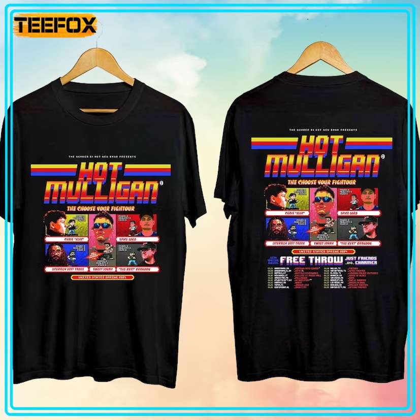 Hot Mulligan - Choose Your Fightour Tour 2024 Concert T-Shirt