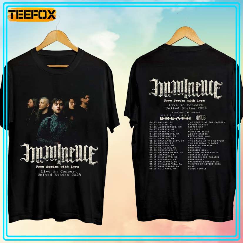 Imminence From Sweden with Love Tour 2024 Concert T-Shirt