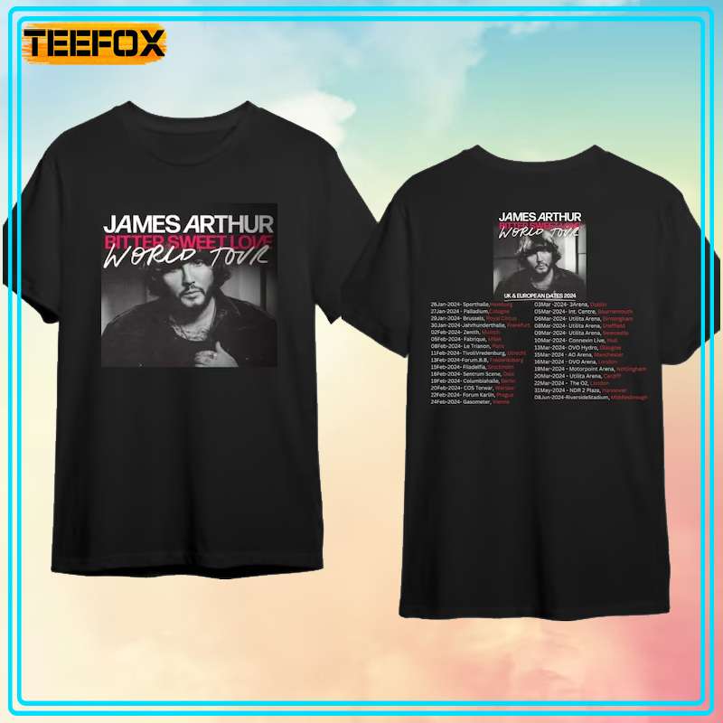 James Arthur Bitter Sweet Love 2024 World Tour Short-Sleeve T-Shirt