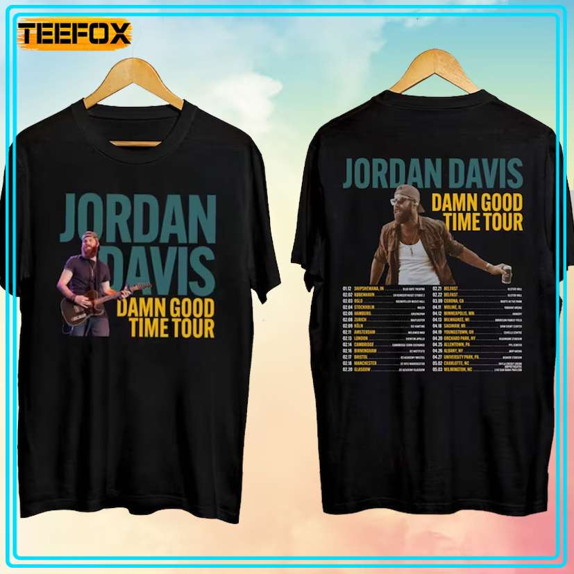 Jordan Davis Damn Good Time Tour 2024 Concert T-Shirt