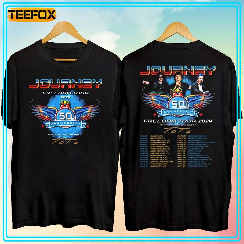 Journey Freedom Tour With Toto Concert 2024 Short-Sleeve T-Shirt