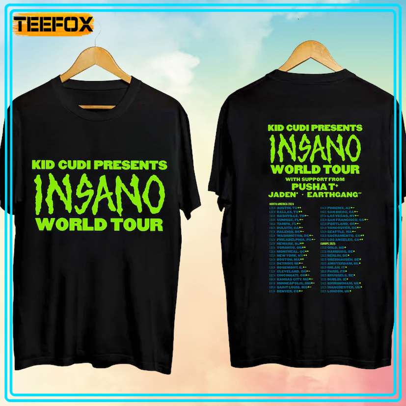 Kid Cudi - Insano World Tour 2024 Concert T-Shirt