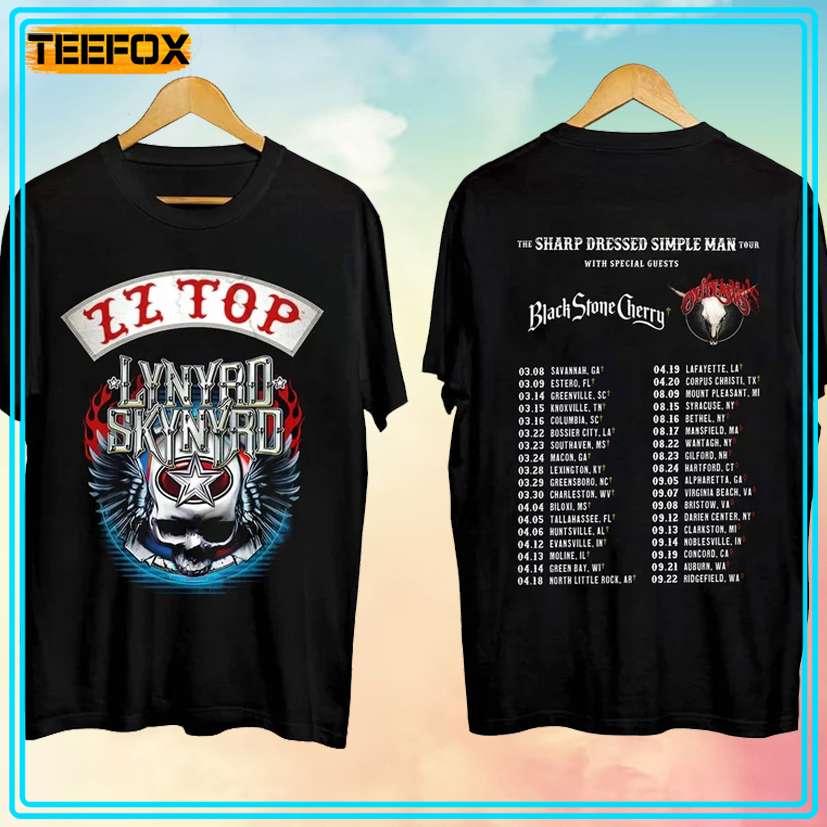 Lynyrd Skynyrd ZZ Top Tour 2024 with Black Stone Cherry T-Shirt