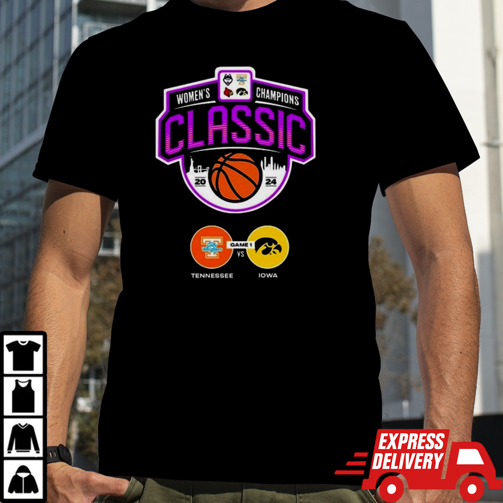 Matchup Tennessee Volunteers Versus Iowa Hawkeyes Women Champions Classic NCAA March Madness 2024 Shirt