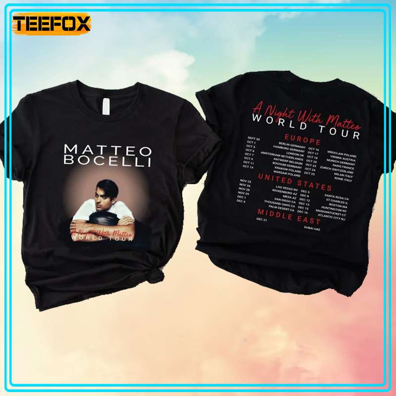 Matteo Bocelli A Night with Matteo World Tour 2023 Short-Sleeve T-Shirt