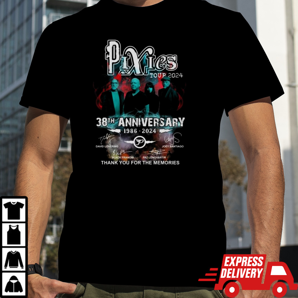 Pixies Tour 2024 30th Anniversary 1986-2024 Signatures Thank You For The Memories Shirt