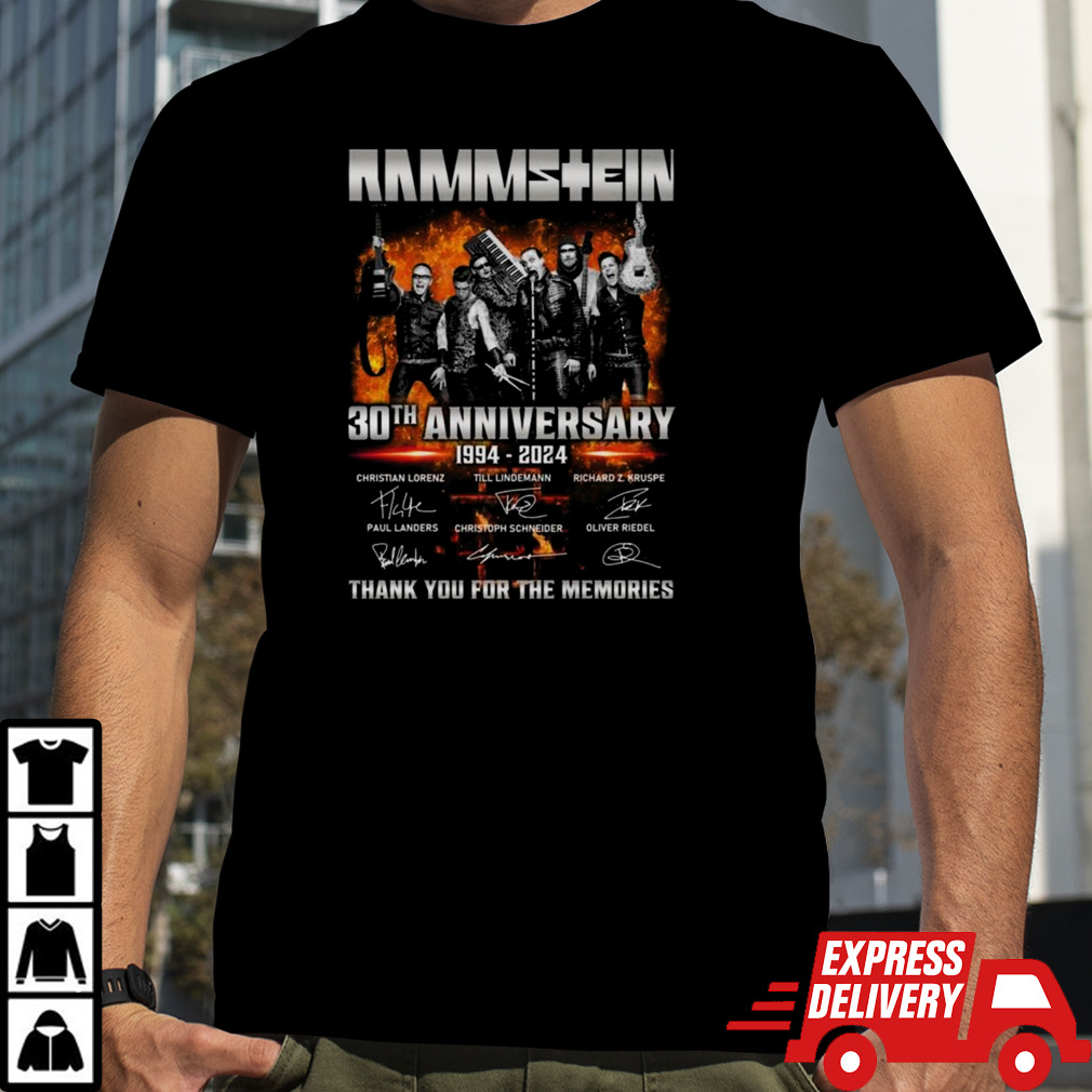 Rammstein 30th Anniversary 1994-2024 Signatures Thank You For The Memories Shirt