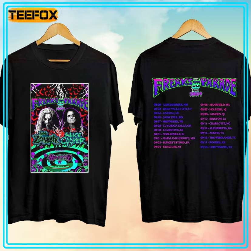 Rob Zombie and Alice Cooper's Tour 2024 Concert T-Shirt