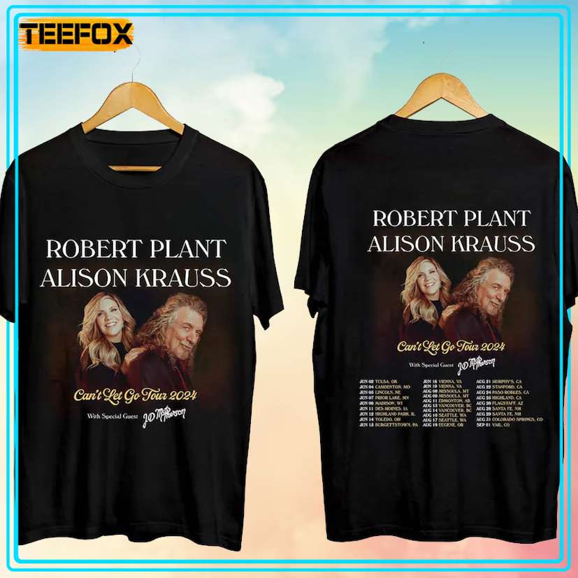 Robert Plant and Alison Krauss Can't Let Go Tour 2024 Concert T-Shirt