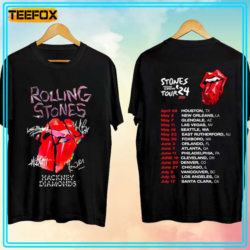 Rolling Stones Hackney Diamonds Tour 2024 Concert T-Shirt