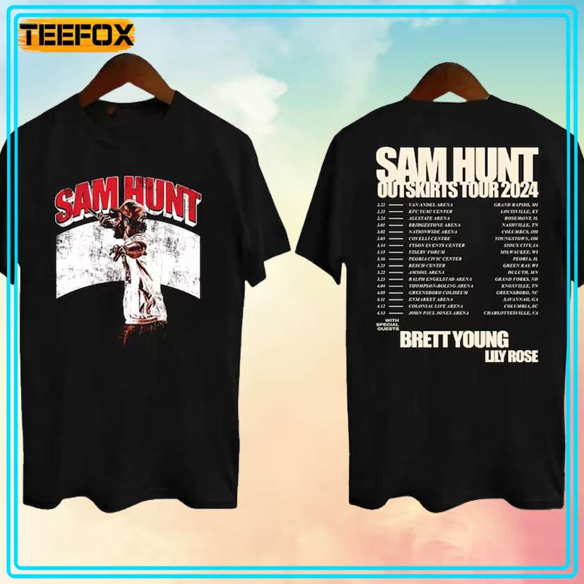 Sam Hunt Outskirts Tour 2024 Concert T-Shirt