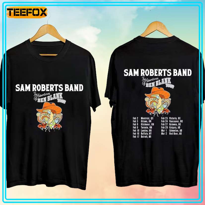 Sam Roberts The Adventures of Ben Blank Tour 2024 Concert T-Shirt