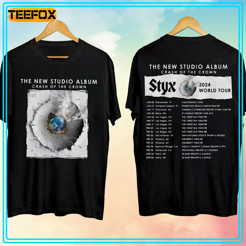 Styx The New Studio Album Crash Of The Crown 2024 Concert T-Shirt