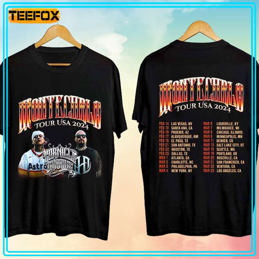 Tornillo Montecarlo Tour Usa 2024 Rap Music T-Shirt