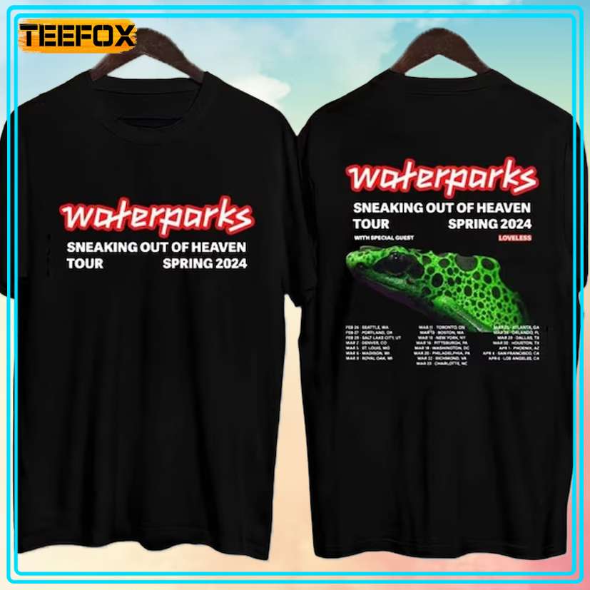 Waterparks Sneaking Out Of Heaven Spring Tour 2024 T-Shirt