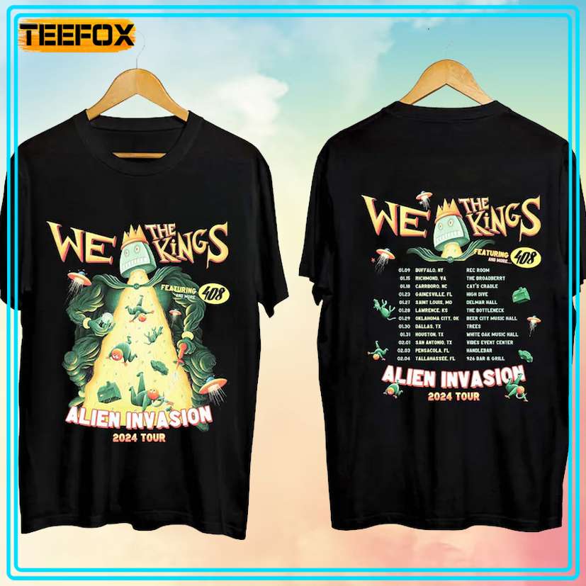 We The Kings Alien Invasion Tour 2024 Concert T-Shirt