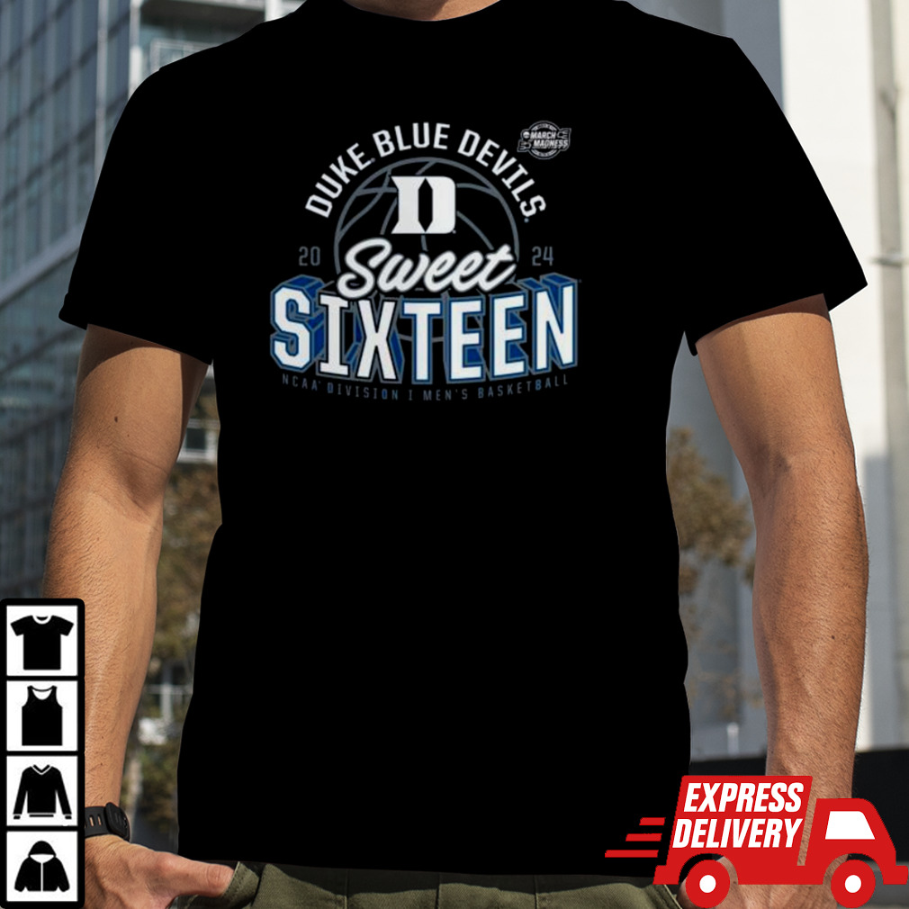 Duke Blue Devils 2024 NCAA Men’s Basketball Tournament March Madness Sweet Sixteen Defensive Stance T-Shirt