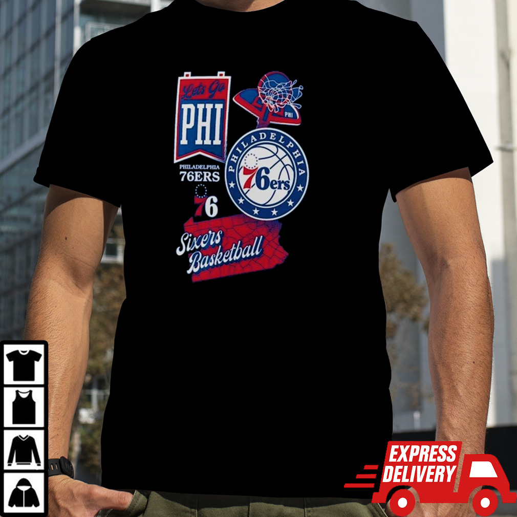 Philadelphia 76ers Split Zone Sixers Basketball T-shirt