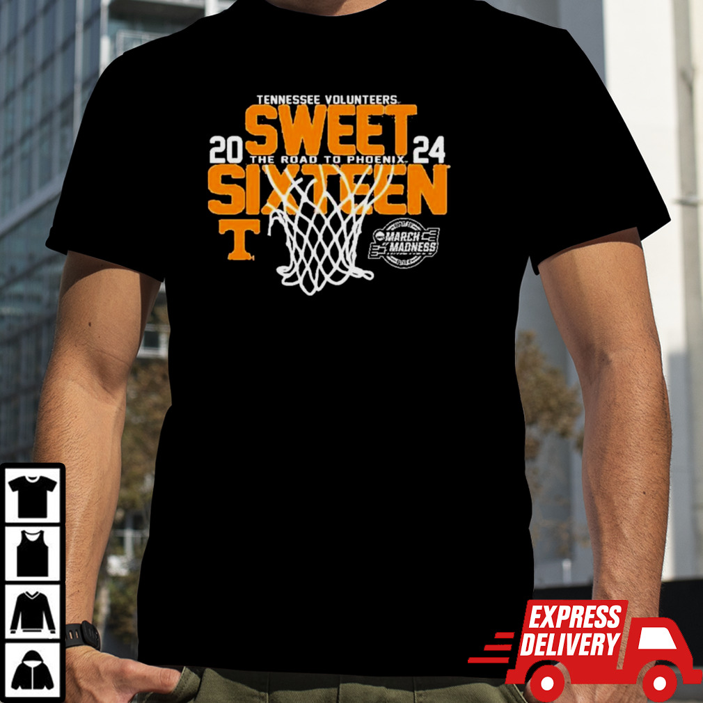 Tennesse Volunteers 2024 NCAA Sweet Sixteen 16 the road to Phoenix March Madness shirt