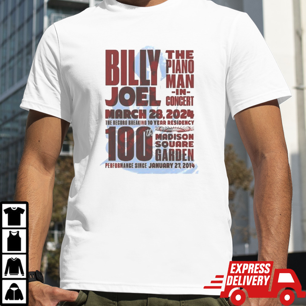 Billy Joel The Piano Man In Concert March 28 2024 MSG New York 100th Event Shirt