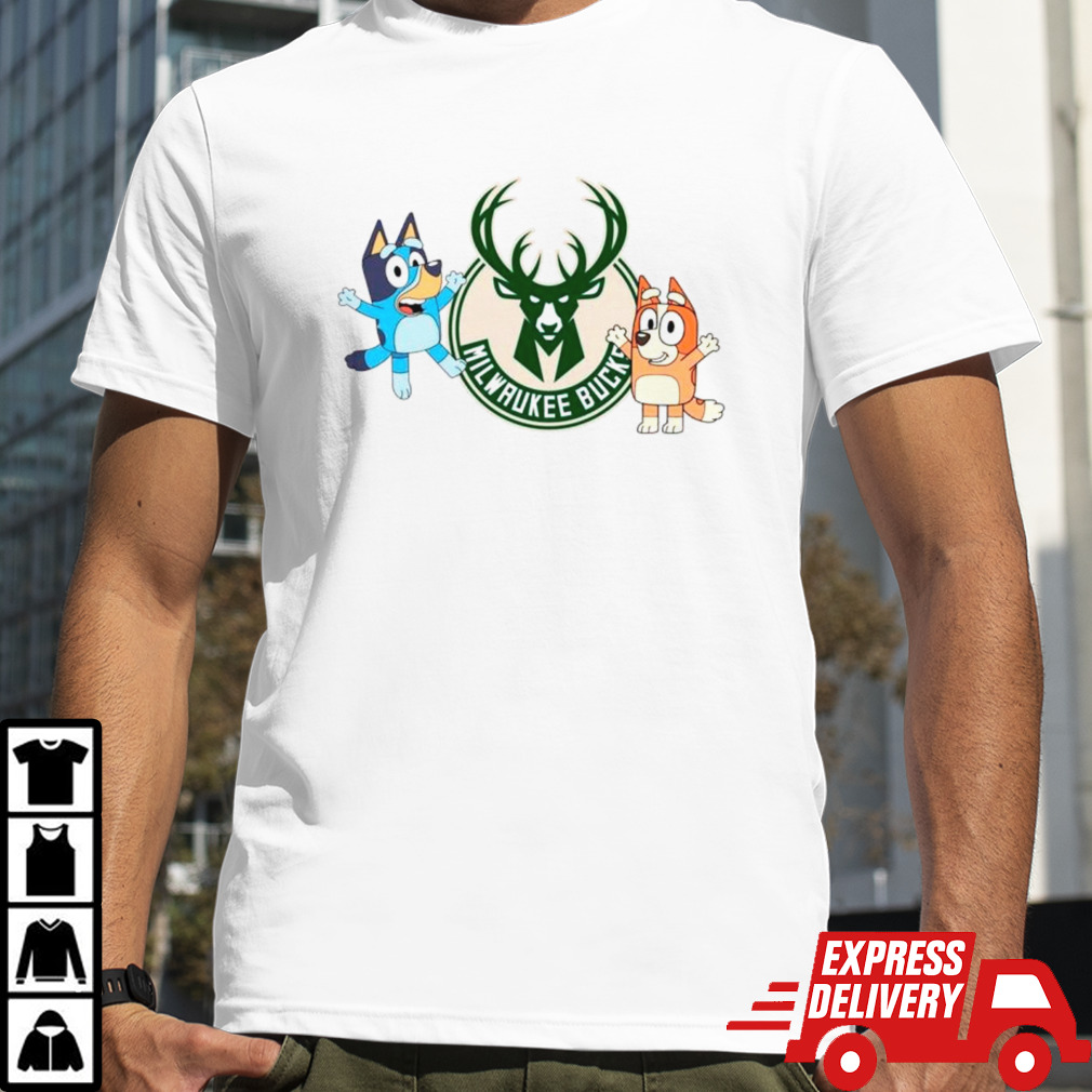 Bluey and Bingo Milwaukee Bucks basketball NBA shirt