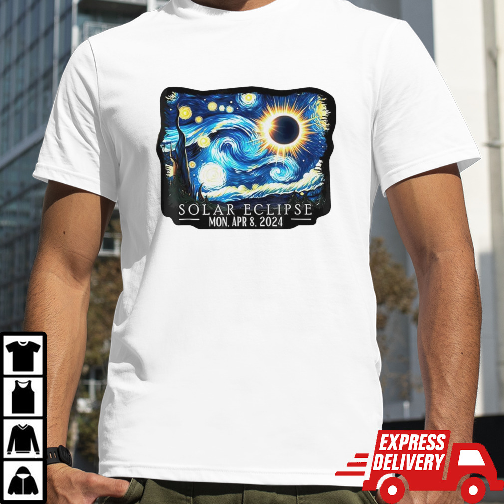 Retro Starry Night & Solar Eclipse Of April 8, 2024 shirt