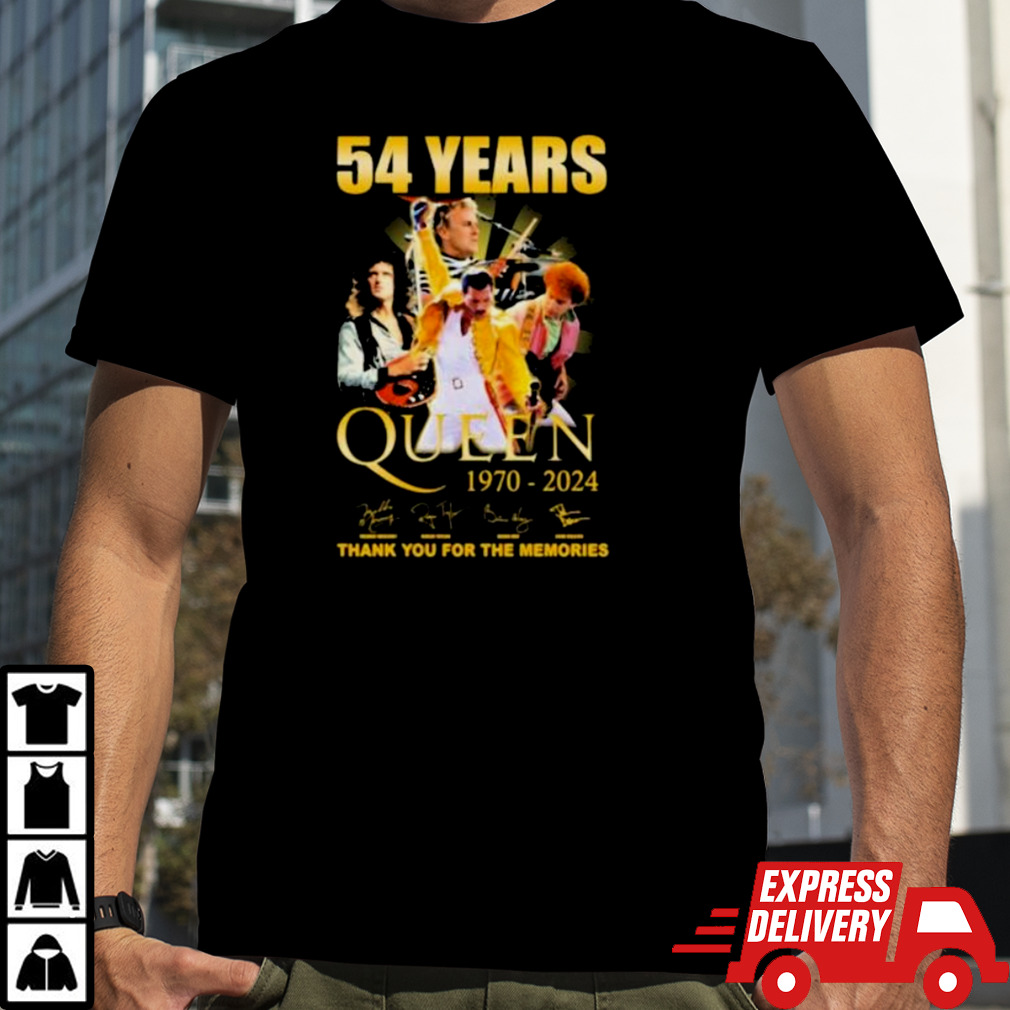 54 Years Queen 1970-2024 Thank You For The Memories Signatures shirt