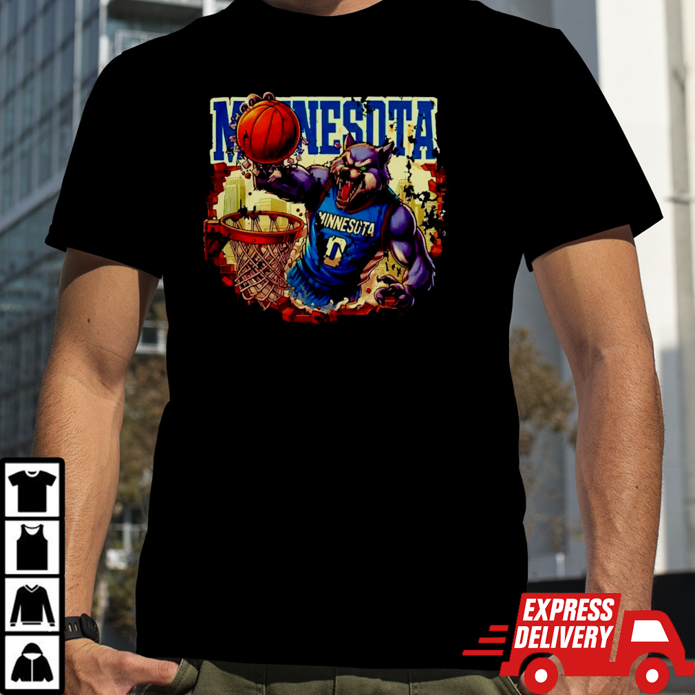 90s Style Basketball Wolf Minnesota shirt