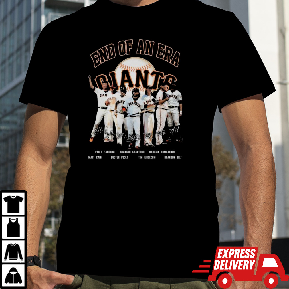 And of an era san francisco giants pablo sandoval brando crawford madison bumgarner matt cain signatures Shirt