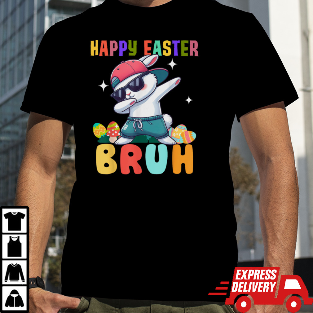 Dabbing Bunny Easter Bruh, Funny Boy Girl Kid T-Shirt B0CXV3FHMT