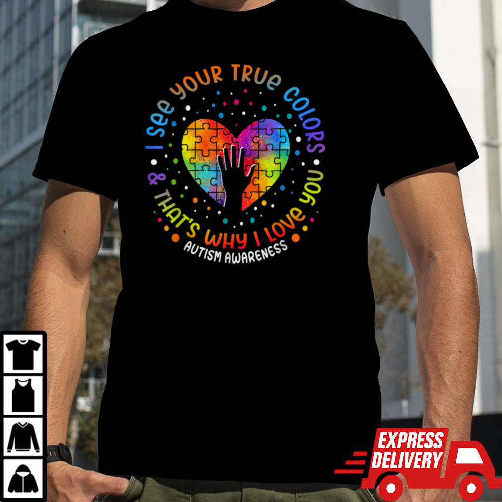 I See Your True Colors Puzzle World Autism Awareness Month T-Shirt B0CW39SMN5