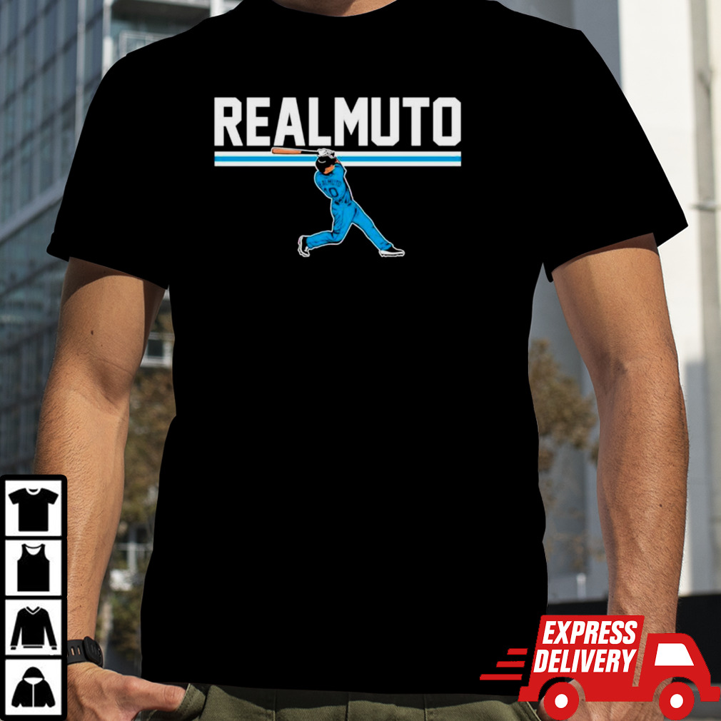 J T Realmuto Slugger Swing Philadelphia Phillies baseball shirt